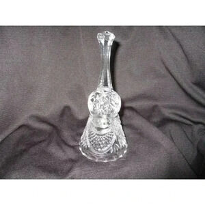 Bell, Vintage pressed lead crystal dinner bell, midcentury modern, gift, clear‎